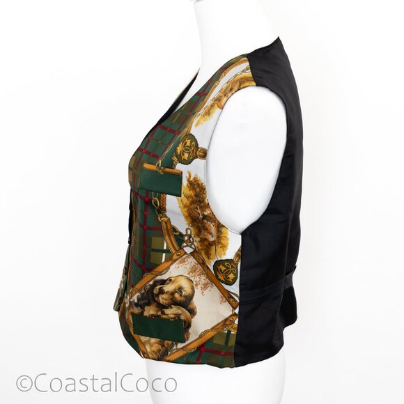 Vintage Cocker Spaniel Vest S/M Made in Spain Pet Dog Print Plaid Eclectic Vet - Picture 4 of 15